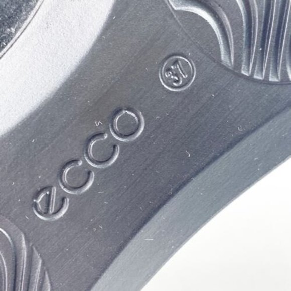 ECCO Touch Ballerina 2 Black Slip On Shoes Sz 37 6 6.5 Snakeskin Scale Loafers - Picture 10 of 10